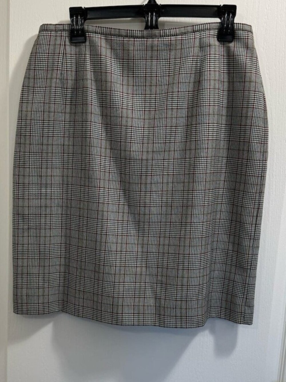 Skirt Womens Size 14 Gray Glen Plaid Pencil Knee sku595